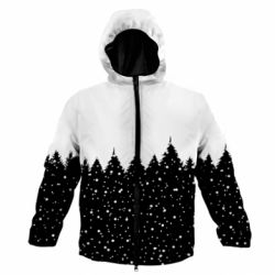 3D куртка унисекс Черно-белая Зима