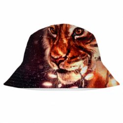 3D панама Тигр и гирлянда