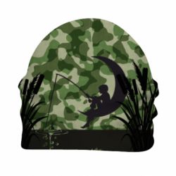 3D шапка Мальчик сидя на луне рыбачит