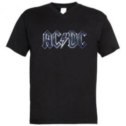 Мужская футболка  с V-образным вырезом AC/DC Logo