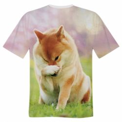 Мужская 3D футболка Akita Inu - FATLINE Мужская 3D футболка Akita Inu
