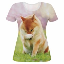 Жіноча 3D футболка Akita Inu - FATLINE Жіноча 3D футболка Akita Inu
