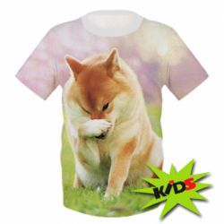 Дитяча футболка 3D Akita Inu - FATLINE Дитяча футболка 3D Akita Inu