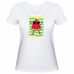 Женские футболки с V-образным вырезом