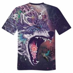 Чоловіча 3D футболка Art wolf monster - FATLINE Чоловіча 3D футболка Art wolf monster