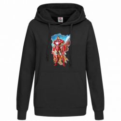 Женская худи Avengers iron man drawing - FATLINE Женская худи Avengers iron man drawing