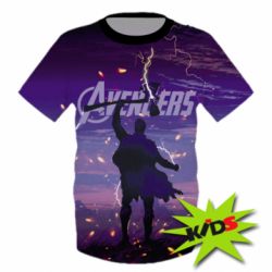 Детская 3D футболка Avengers thor minimalist - FATLINE Детская 3D футболка Avengers thor minimalist