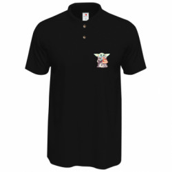 Футболка поло мужская Baby Yoda eats pizza - FATLINE Футболка поло мужская Baby Yoda eats pizza