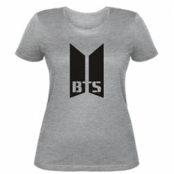 Женская футболка Bangtan Boys double logo - FATLINE Женская футболка Bangtan Boys double logo