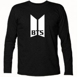 Футболка с длинным рукавом Bangtan Boys double logo - FATLINE Футболка с длинным рукавом Bangtan Boys double logo