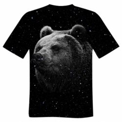 Мужская 3D футболка Bear and stars - FATLINE Мужская 3D футболка Bear and stars