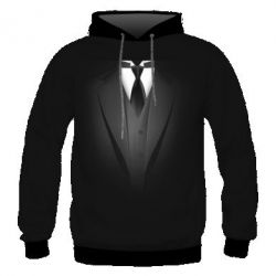 Мужская 3D худи Black costume - FATLINE Мужская 3D худи Black costume