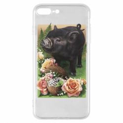 Чохол з розділу Авторські принти Black pig and flowers для Apple iPhone 7 Plus - FATLINE Чохол з розділу Авторські принти Black pig and flowers для Apple iPhone 7 Plus