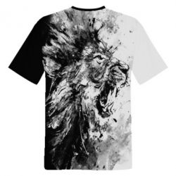 Мужская 3D футболка Black & White Lion