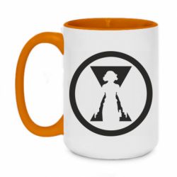 Кружка двухцветная 420ml Black Widow logo - FATLINE Кружка двухцветная 420ml Black Widow logo