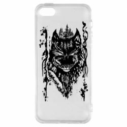 Чехол из раздела Волк Black wolf with patterns для Apple iPhone 5