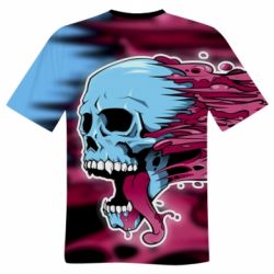 Мужская 3D футболка Blue skull - FATLINE Мужская 3D футболка Blue skull