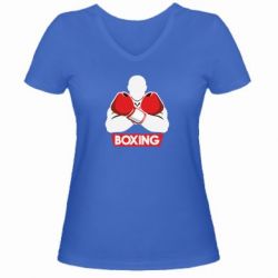 Женская футболка с V-образным вырезом Box Fighter