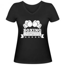 Женская футболка с V-образным вырезом Boxing Champions