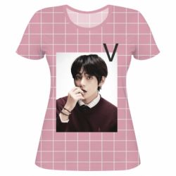 Жіноча 3D футболка BTS V - FATLINE Жіноча 3D футболка BTS V