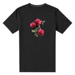 Мужская стрейчевая футболка Буква Е с розами - FATLINE Мужская стрейчевая футболка Буква Е с розами