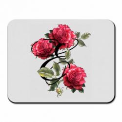Коврик для мыши Буква Е с розами - FATLINE Коврик для мыши Буква Е с розами