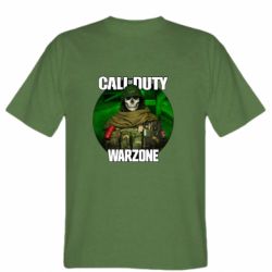 Мужская футболка Stedman Call of duty Warzone ghost green background - FATLINE Мужская футболка Stedman Call of duty Warzone ghost green background