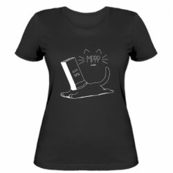 Женская футболка Cat and a box of milk - FATLINE Женская футболка Cat and a box of milk