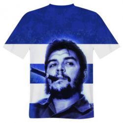 Чоловіча 3D футболка Che Guevara on the flag of Cuba - FATLINE Чоловіча 3D футболка Che Guevara on the flag of Cuba