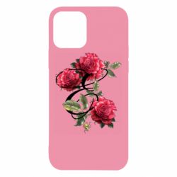 Чехол из раздела Цветы Буква Е с розами для Apple iPhone 12 - FATLINE Чехол из раздела Цветы Буква Е с розами для Apple iPhone 12