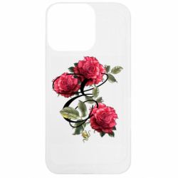 Чехол из раздела Авторские принты Буква Е с розами для Apple iPhone 13 Pro - FATLINE Чехол из раздела Авторские принты Буква Е с розами для Apple iPhone 13 Pro