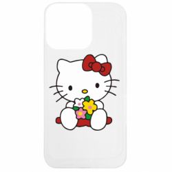 Чехол из раздела Hello Kitty Kitty с букетиком для Apple iPhone 13 Pro - FATLINE Чехол из раздела Hello Kitty Kitty с букетиком для Apple iPhone 13 Pro