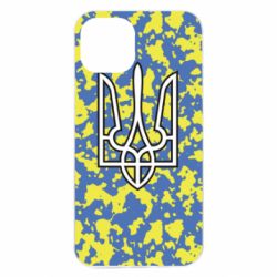 Чехол из раздела masha Трезубец на сине-желтой камуфляже для Apple iPhone 13