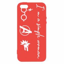 Чехол из раздела Прикольные надписи I'm a simple woman для Apple iPhone 5S - FATLINE Чехол из раздела Прикольные надписи I'm a simple woman для Apple iPhone 5S