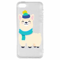 Чехол из раздела Лама Llama in a blue hat для Apple iPhone 5S - FATLINE Чехол из раздела Лама Llama in a blue hat для Apple iPhone 5S