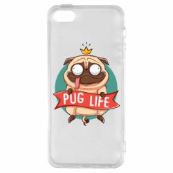 Чехол из раздела Авторские принты Мопс король для Apple iPhone 5S - FATLINE Чехол из раздела Авторские принты Мопс король для Apple iPhone 5S