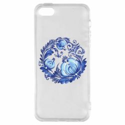 Чехол из раздела Авторские принты Петриковка. Синий завиток для Apple iPhone 5S - FATLINE Чехол из раздела Авторские принты Петриковка. Синий завиток для Apple iPhone 5S