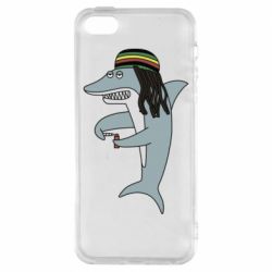 Чехол из раздела Акула Shark Rastaman для Apple iPhone 5S - FATLINE Чехол из раздела Акула Shark Rastaman для Apple iPhone 5S