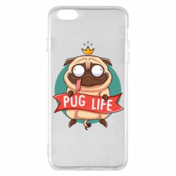 Чехол из раздела Авторские принты Мопс король для Apple iPhone 6 Plus/6S Plus - FATLINE Чехол из раздела Авторские принты Мопс король для Apple iPhone 6 Plus/6S Plus