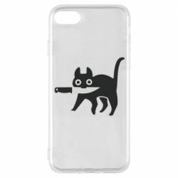 Чехол из раздела Кот Cat with a knife для Apple iPhone 8 - FATLINE Чехол из раздела Кот Cat with a knife для Apple iPhone 8