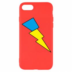 Чехол из раздела Авторские принты Lightning yellow blue для Apple iPhone SE 2020 - FATLINE Чехол из раздела Авторские принты Lightning yellow blue для Apple iPhone SE 2020