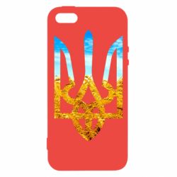 Чехол из раздела Герб України Герб на фоні прапора для Apple iPhone SE - FATLINE Чехол из раздела Герб України Герб на фоні прапора для Apple iPhone SE