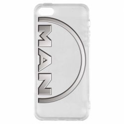 Чехол из раздела MAN Man metallic logo для Apple iPhone SE - FATLINE Чехол из раздела MAN Man metallic logo для Apple iPhone SE