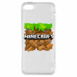 Чехол из раздела Minecraft Minecraft Main Logo для Apple iPhone SE - FATLINE Чехол из раздела Minecraft Minecraft Main Logo для Apple iPhone SE