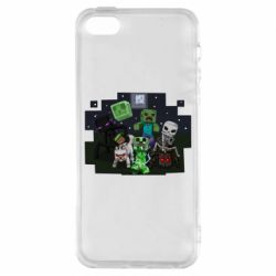 Чехол из раздела Minecraft Minecraft Party для Apple iPhone SE - FATLINE Чехол из раздела Minecraft Minecraft Party для Apple iPhone SE