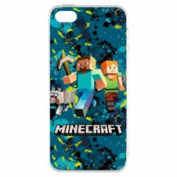 Чехол из раздела Minecraft Minecraft Steve Alex And Dog для Apple iPhone SE