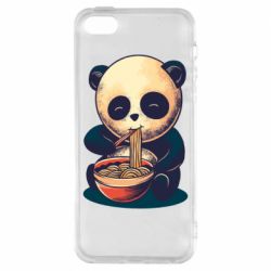 Чехол из раздела Авторские принты Панда ест лапшу для Apple iPhone SE - FATLINE Чехол из раздела Авторские принты Панда ест лапшу для Apple iPhone SE