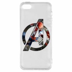 Чохол з розділу Bohdan Prints Spider man and logo avengers для Apple iPhone SE - FATLINE Чохол з розділу Bohdan Prints Spider man and logo avengers для Apple iPhone SE
