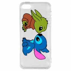 Чехол из раздела Star Wars Baby Yoda And Stitch для Apple iPhone 5 - FATLINE Чехол из раздела Star Wars Baby Yoda And Stitch для Apple iPhone 5