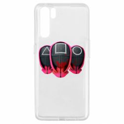 Чехол из раздела Игра в кальмара Нарисованные маски игра в кальмара для Oppo A91/Reno3